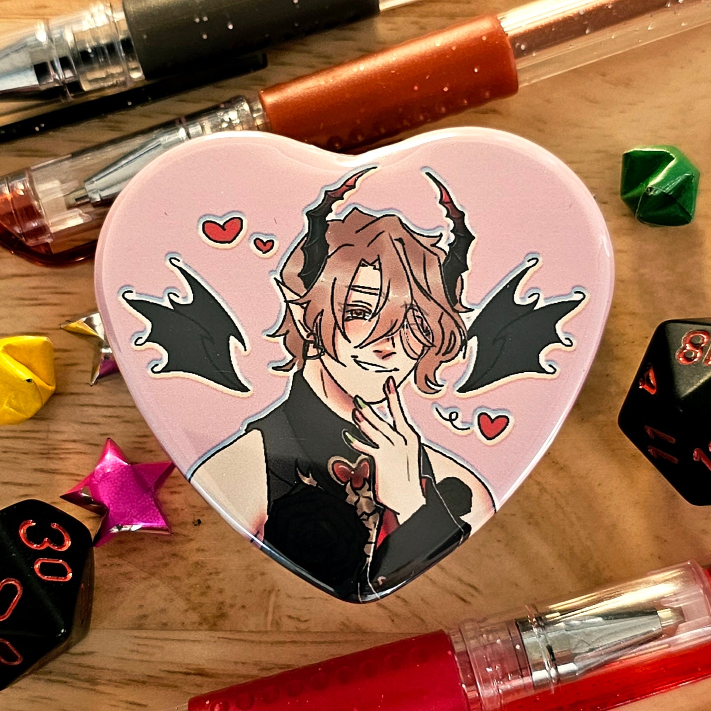 Obey Me! Demon Brothers - Heart Buttons!