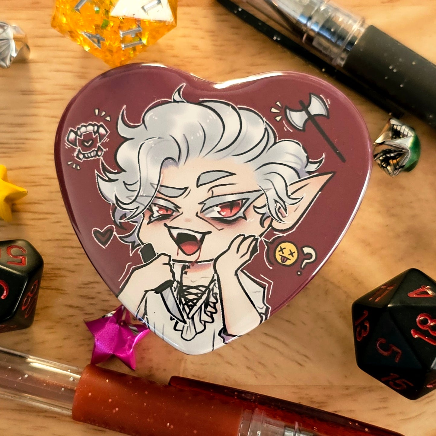 Baldur's Gate III Chibi - Heart Buttons!