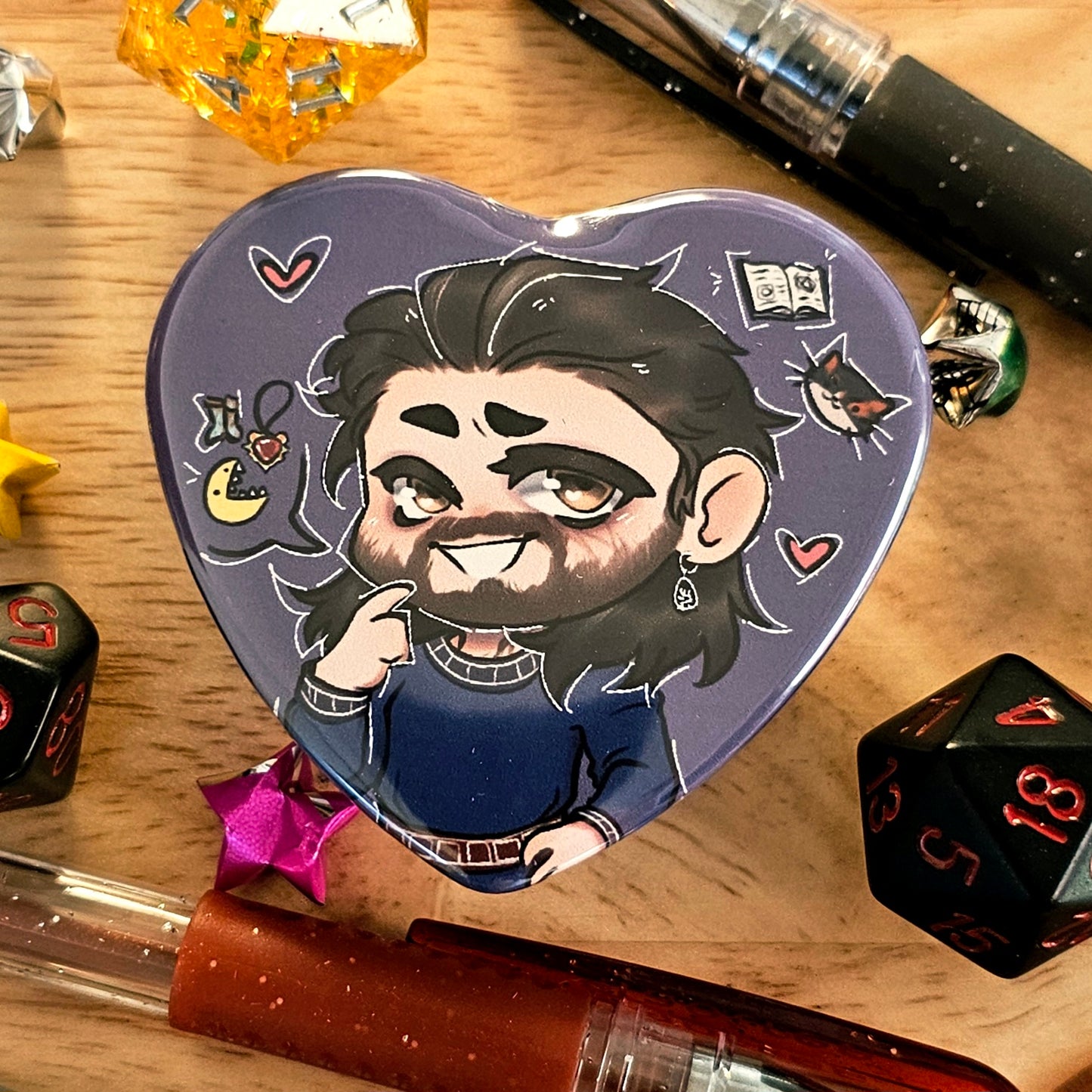 Baldur's Gate III Chibi - Heart Buttons!