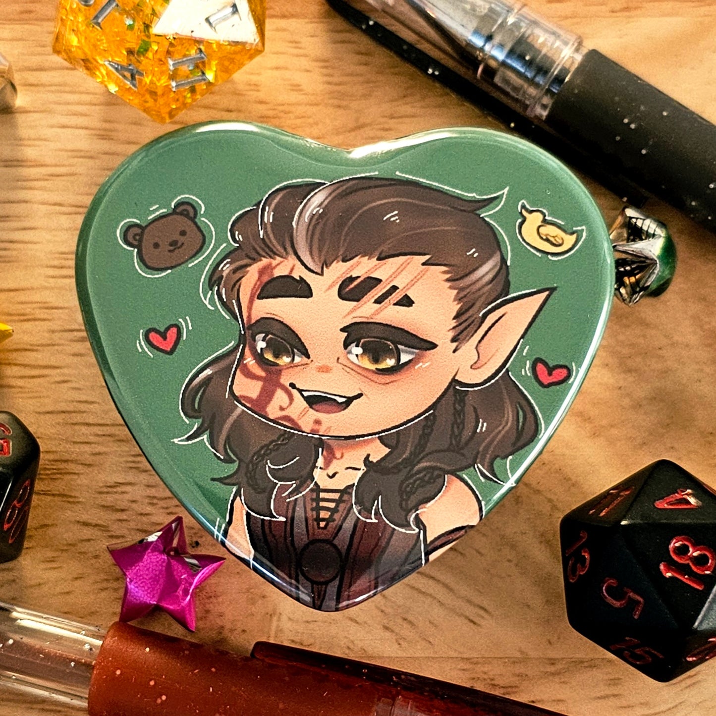 Baldur's Gate III Chibi - Heart Buttons!