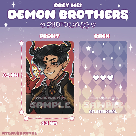 Obey Me! Demon Brothers - Photocards!
