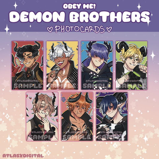 Obey Me! Demon Brothers - Photocards!