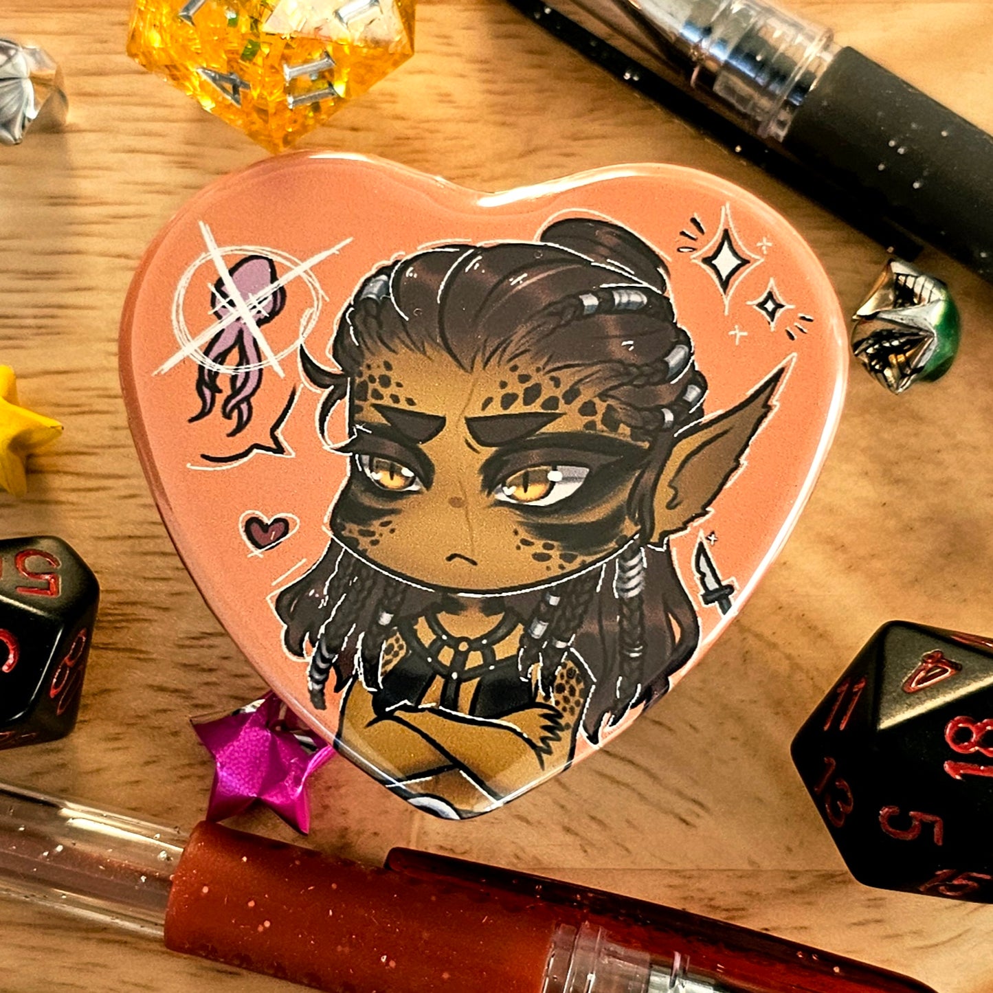 Baldur's Gate III Chibi - Heart Buttons!
