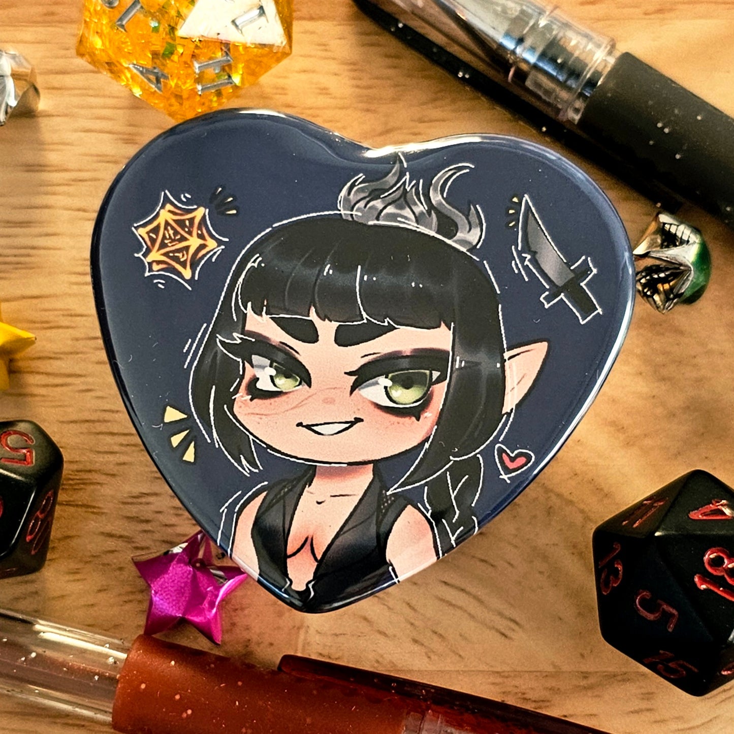 Baldur's Gate III Chibi - Heart Buttons!