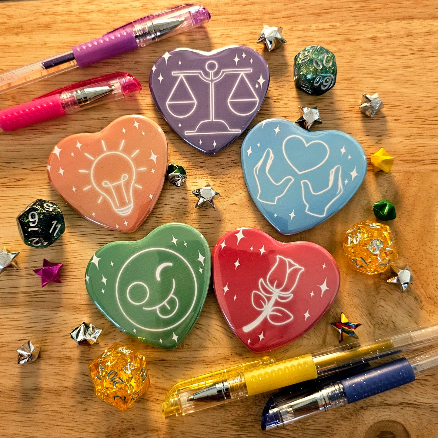 Date Everything SPECS - Heart Buttons!
