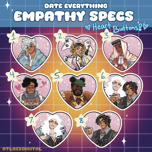 Date Everything EMPATHY SPECS - Heart Buttons!